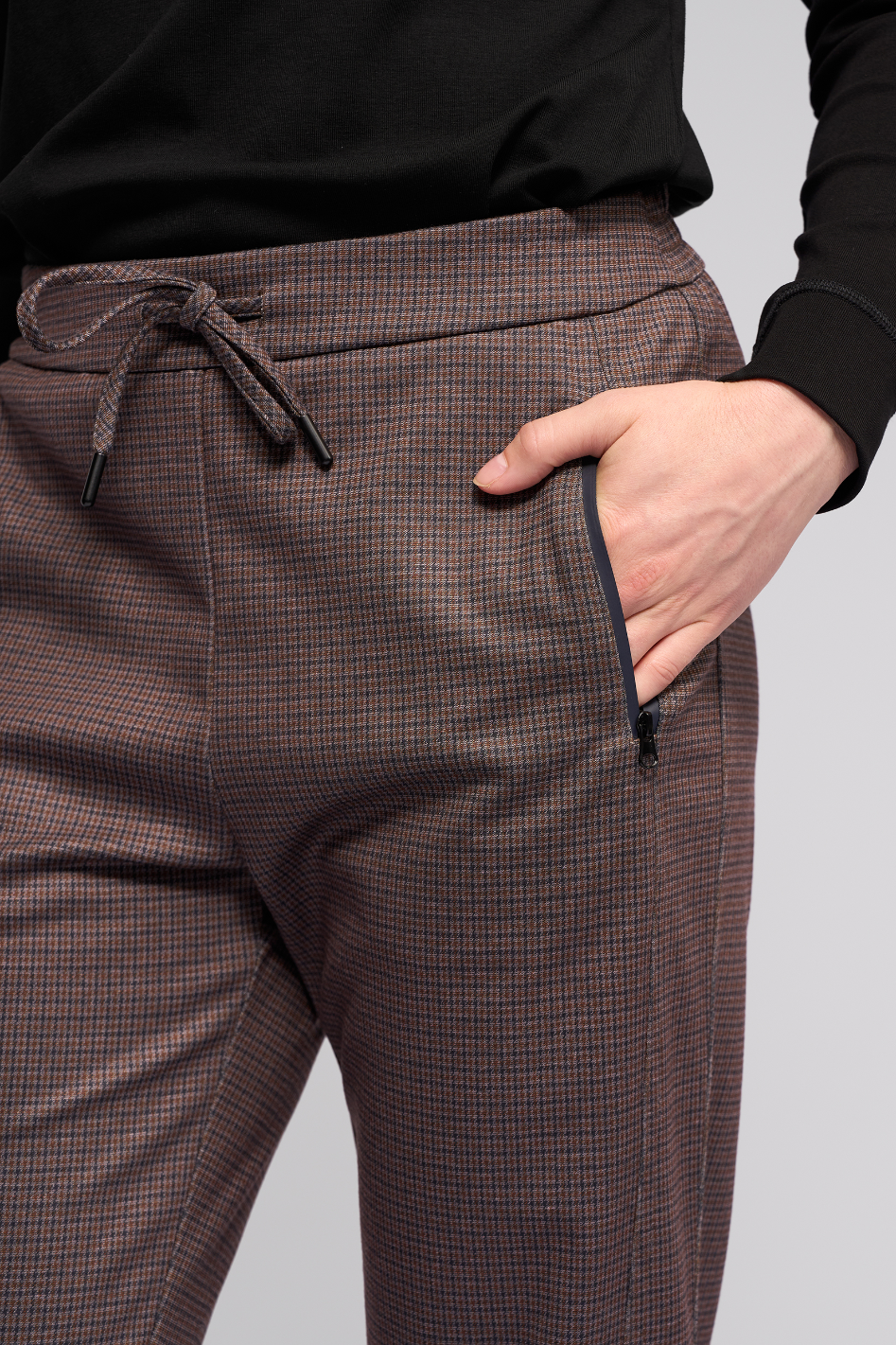 Vassalli Brooklyn Pant in Chocolate Check