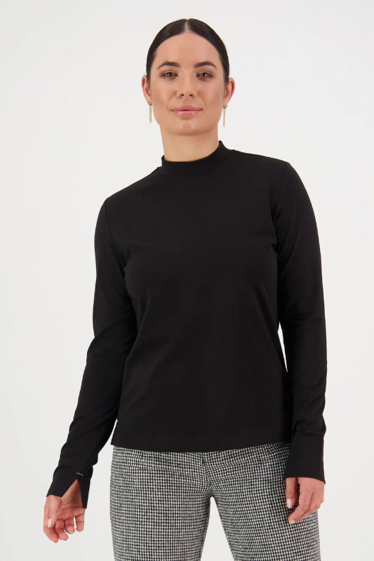 Vassalli High Neck Top with Side Splits