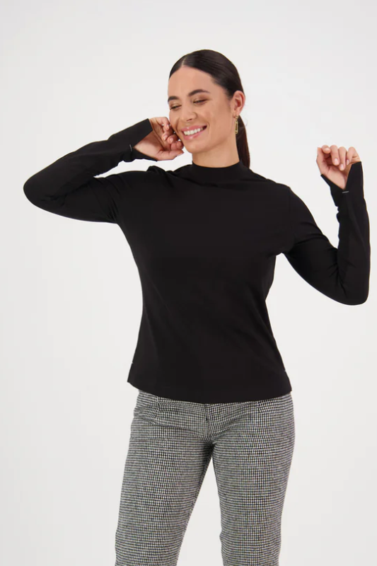 Vassalli High Neck Top with Side Splits