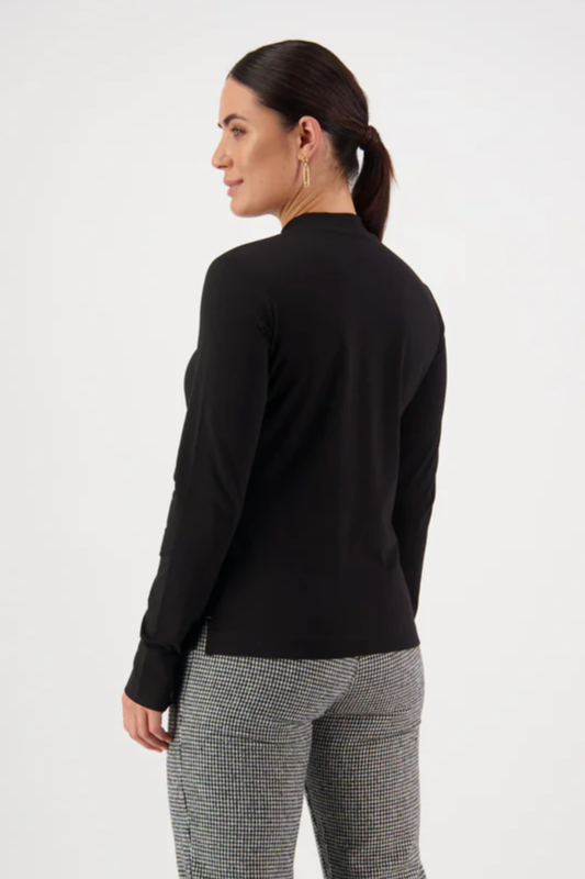 Vassalli High Neck Top with Side Splits