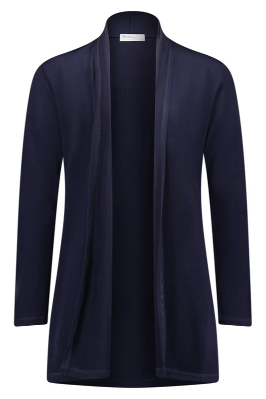 Vassalli 100% Merino Longline Relaxed Open Cardi | Ink
