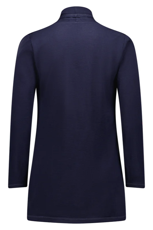 Vassalli 100% Merino Longline Relaxed Open Cardi | Ink