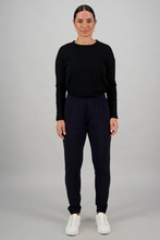 Load image into Gallery viewer, Vassalli 100% Merino Relaxed Pull On Pant with Cuff in Ink
