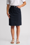 Vassalli Poppy Poplin Skirt in Navy