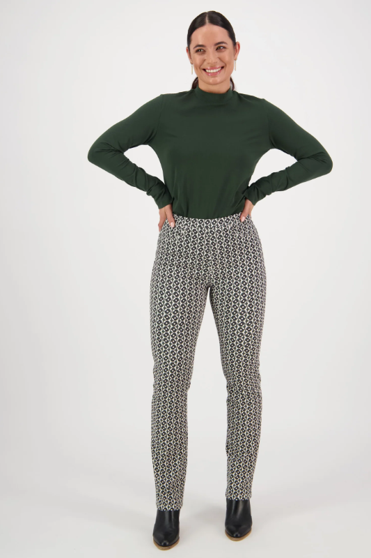 Vassalli Slim Leg Full Length Printed Pull On in Vault