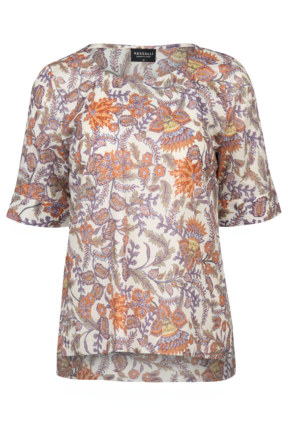 Vassalli Round Neck Top in Tuscany Print