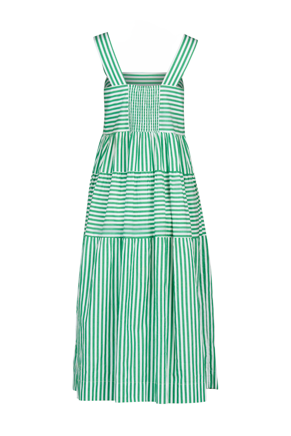 Vassalli Tiered Dress in Clover Stripe