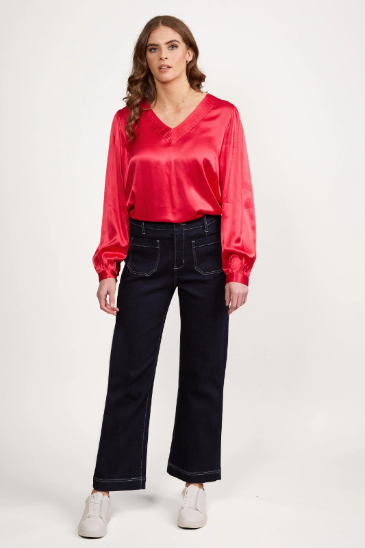 Vassalli Wide Leg Ankle Grazer Jean | Ink Denim | 5995A