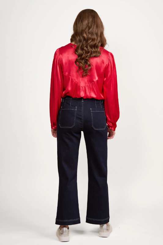 Vassalli Wide Leg Ankle Grazer Jean | Ink Denim | 5995A