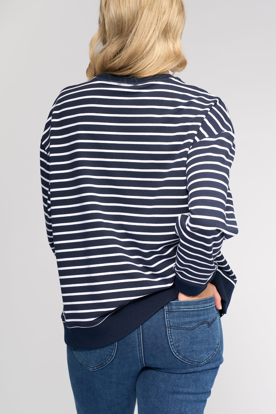 Vassalli Zone Knit Sweater in Ink Stripe