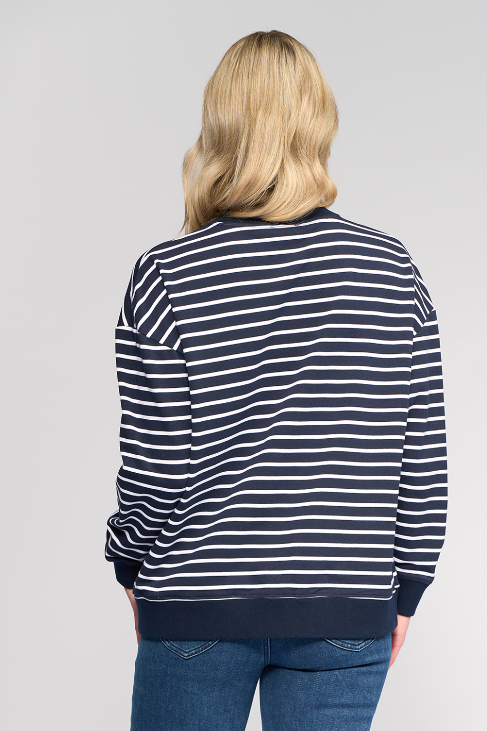 Vassalli Zone Knit Sweater in Ink Stripe