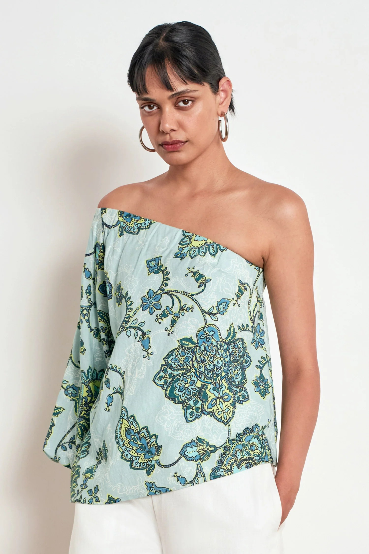 Zoe Kratzmann Pearl Top in Fern Paisley