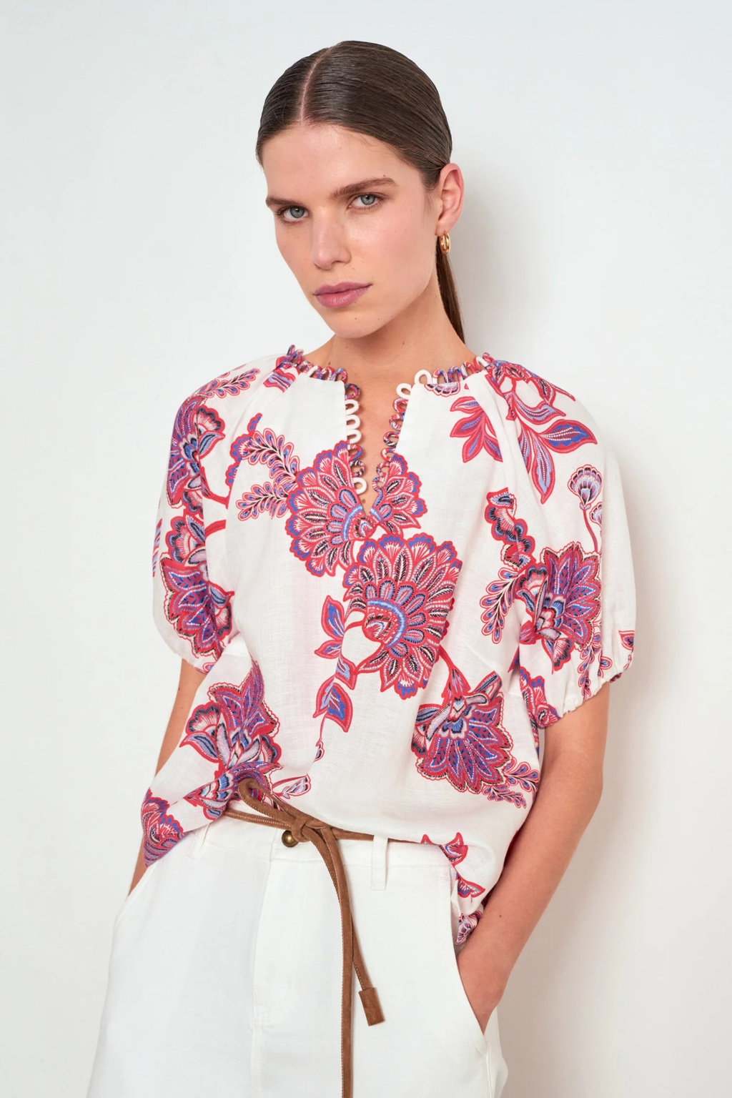 Zoe Kratzmann Perceive Top in Crimson K'gari