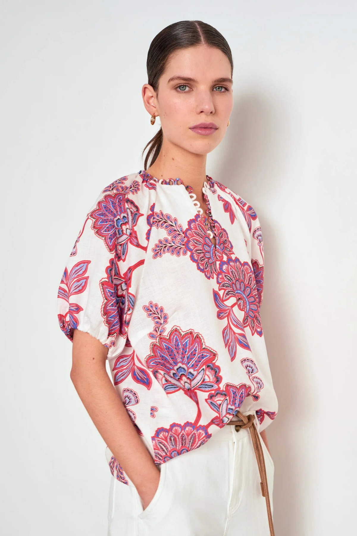 Zoe Kratzmann Perceive Top in Crimson K'gari