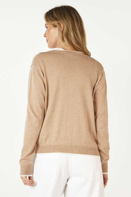 Zaket and Plover Essential V Cardi | Oat