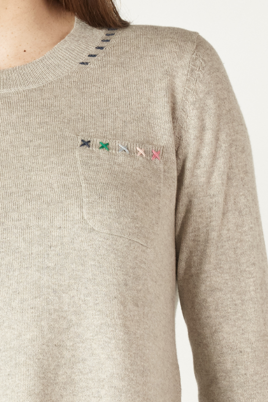 Zaket and Plover Handwork Curve Sweater | Marl