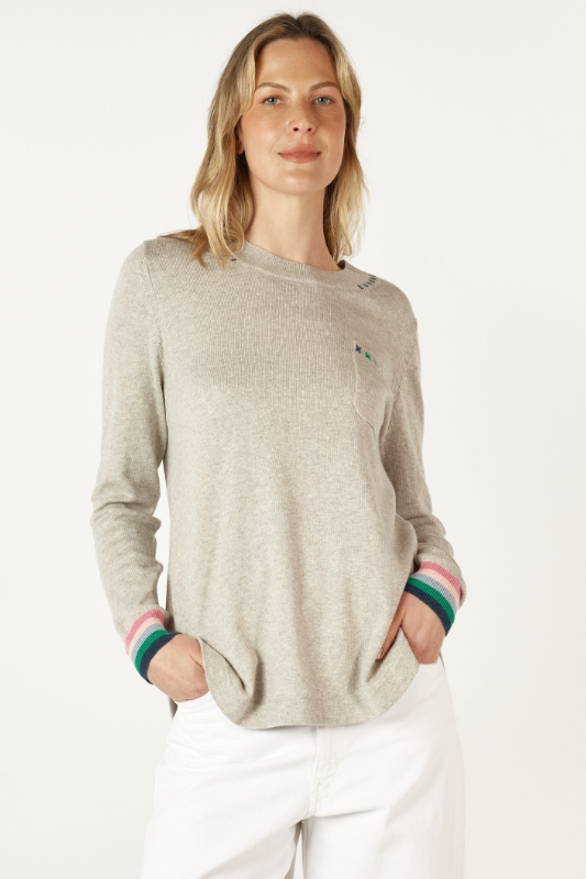 Zaket and Plover Handwork Curve Sweater | Marl