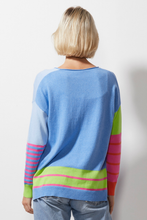 Load image into Gallery viewer, Zaket and Plover Intarsia Squares Jumper in Chambray
