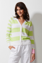 Load image into Gallery viewer, Zaket and Plover Multi Stripe Cardi in White
