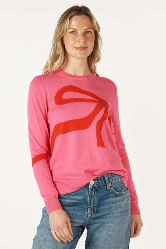 Zaket and Plover Rubi Bow Sweater | Pink