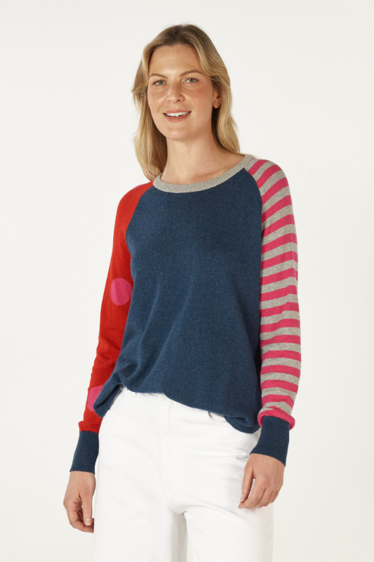 Zaket and Plover Spot + Stripe Crew | Denim