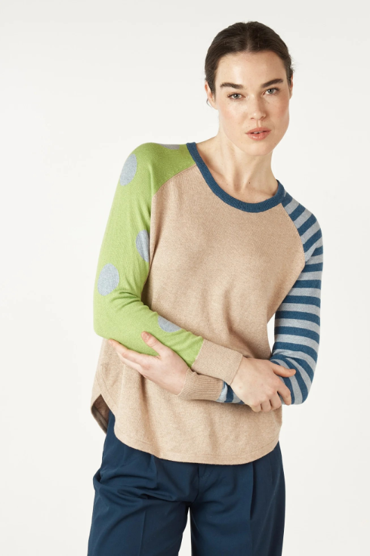 Zaket and Plover Spot + Stripe Crew | Oat