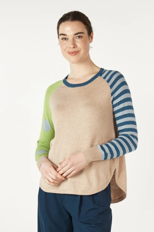 Zaket and Plover Spot + Stripe Crew | Oat