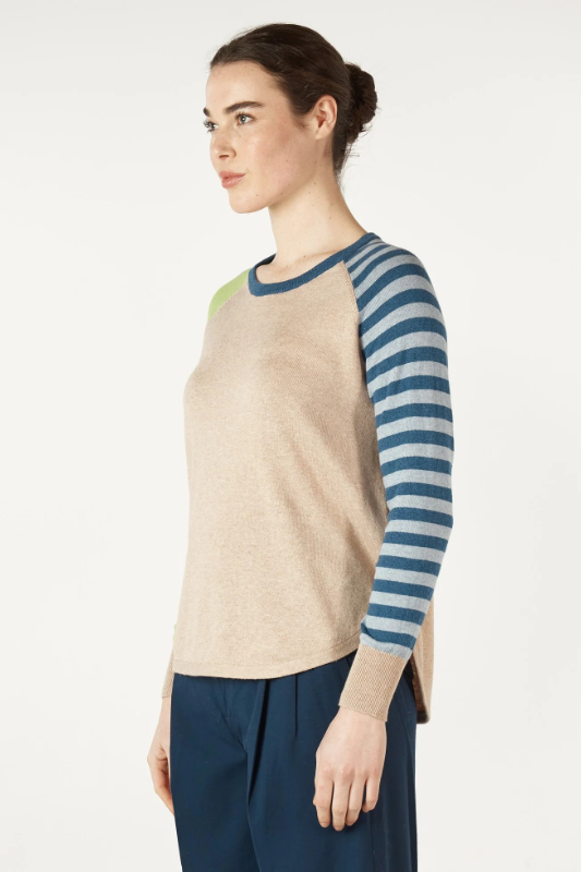 Zaket and Plover Spot + Stripe Crew | Oat