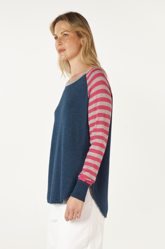 Zaket and Plover Spot + Stripe Crew | Denim