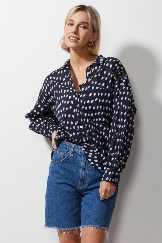 Zaket and Plover Cotton Voile Shirt in Venice Print