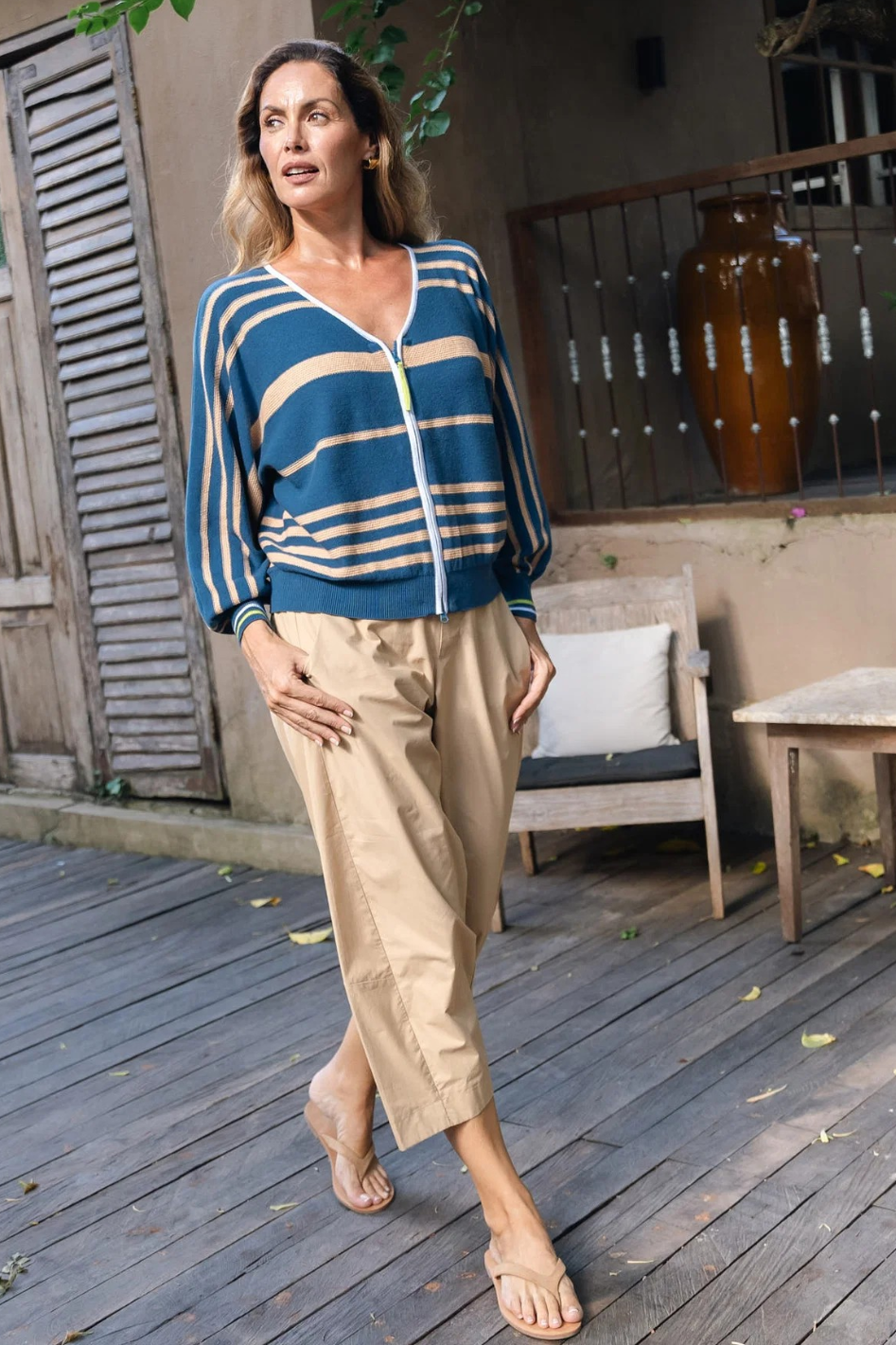 Zaket and Plover Barrel Leg Pant in Peanut Butter