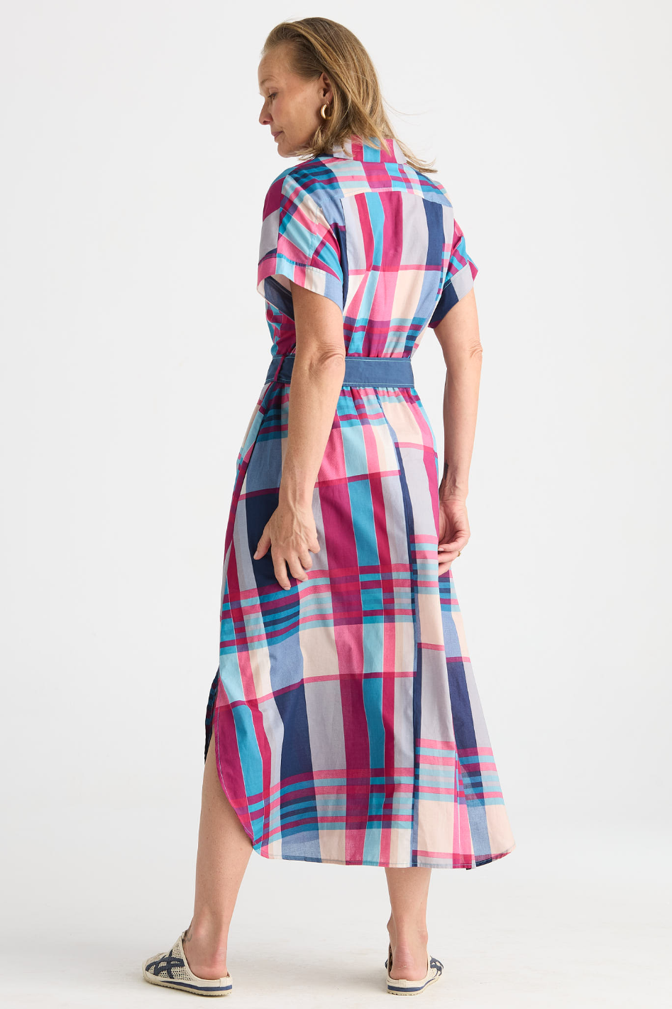 Zaket and Plover Checked Dress in Eclipse