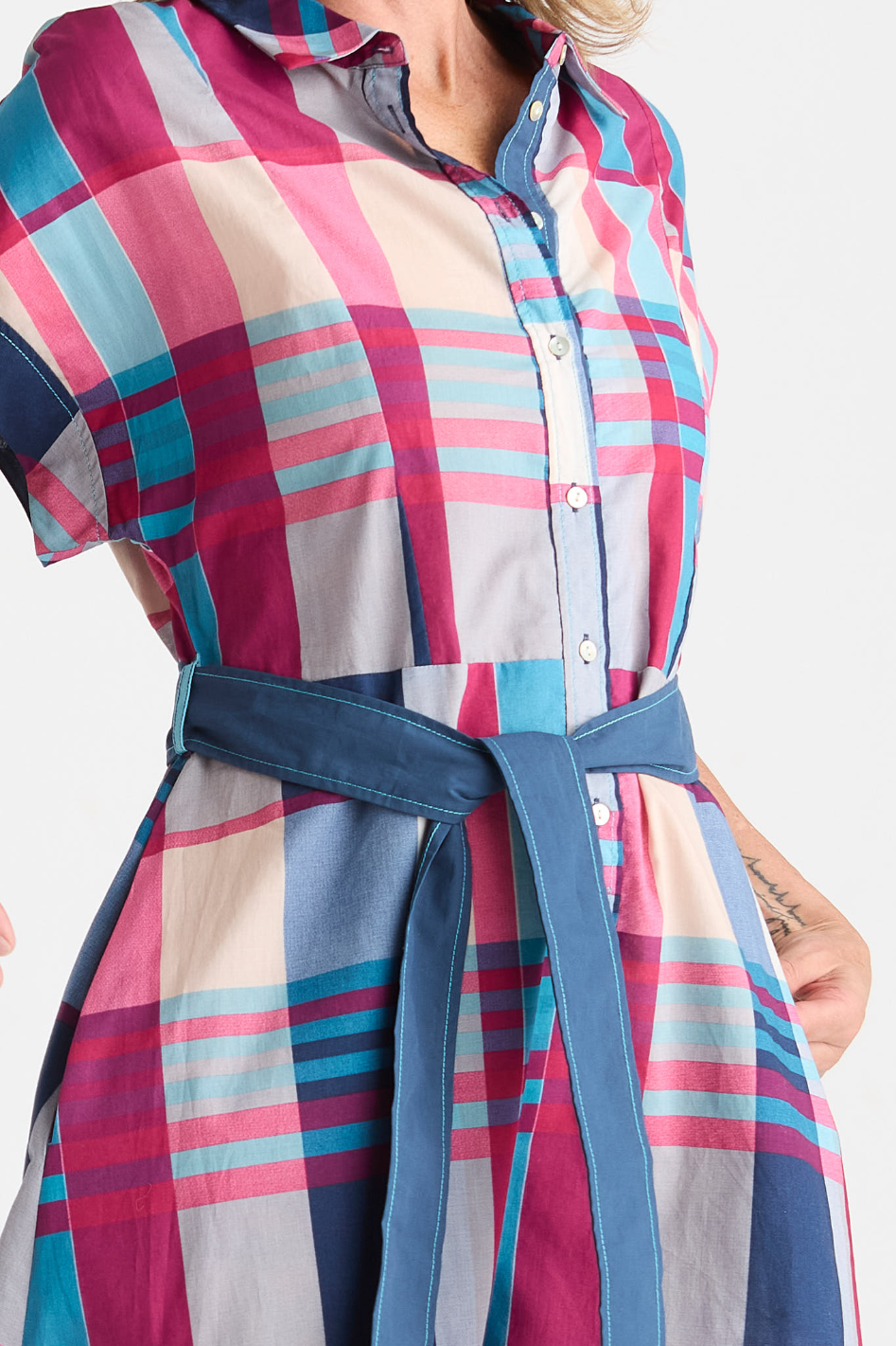 Zaket and Plover Checked Dress in Eclipse