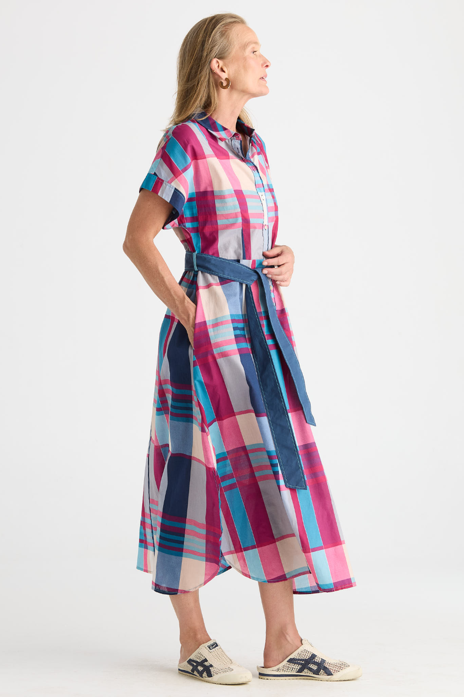 Zaket and Plover Checked Dress in Eclipse