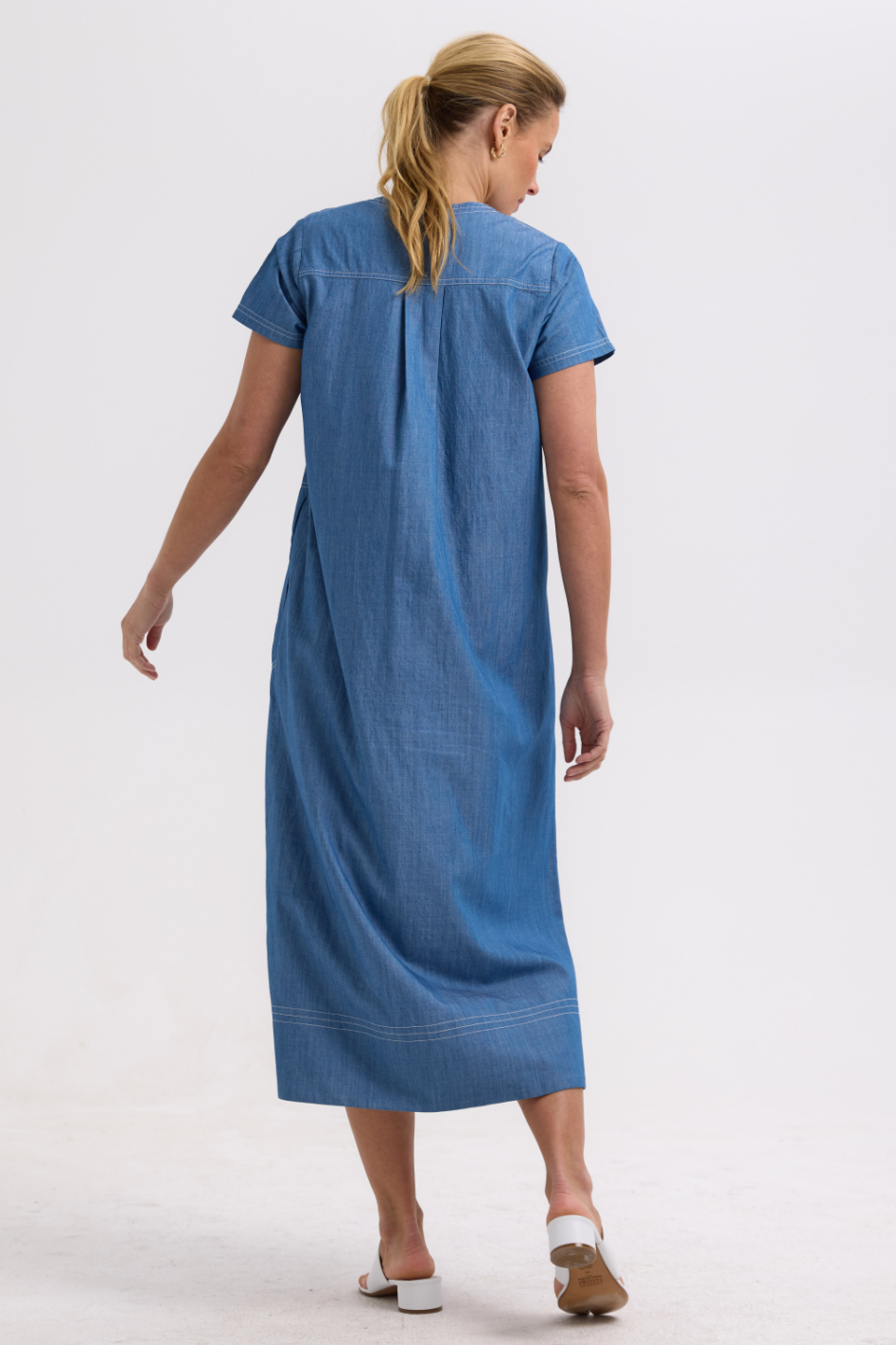 Zaket and Plover Denim Dress in Washed Denim