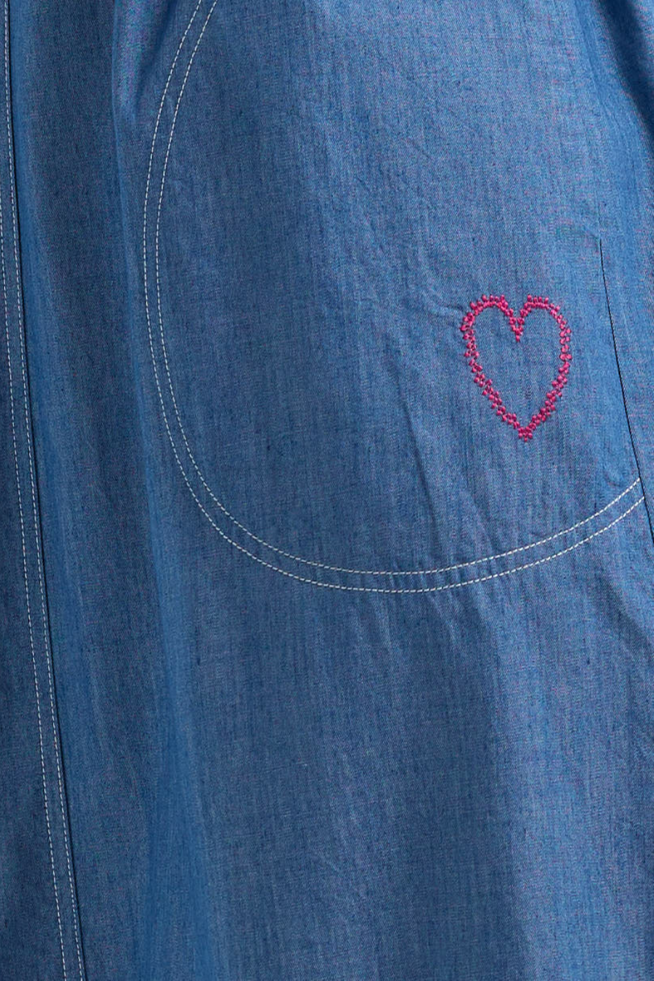 Zaket and Plover Denim Dress in Washed Denim