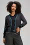 Zaket and Plover Dual Stitch Cardi in Black