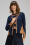 Zaket and Plover Dual Stitch Cardi in Cinnamon