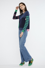 Load image into Gallery viewer, Zaket and Plover Eclectic Intarsia Jumper in Denim
