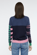 Load image into Gallery viewer, Zaket and Plover Eclectic Intarsia Jumper in Denim
