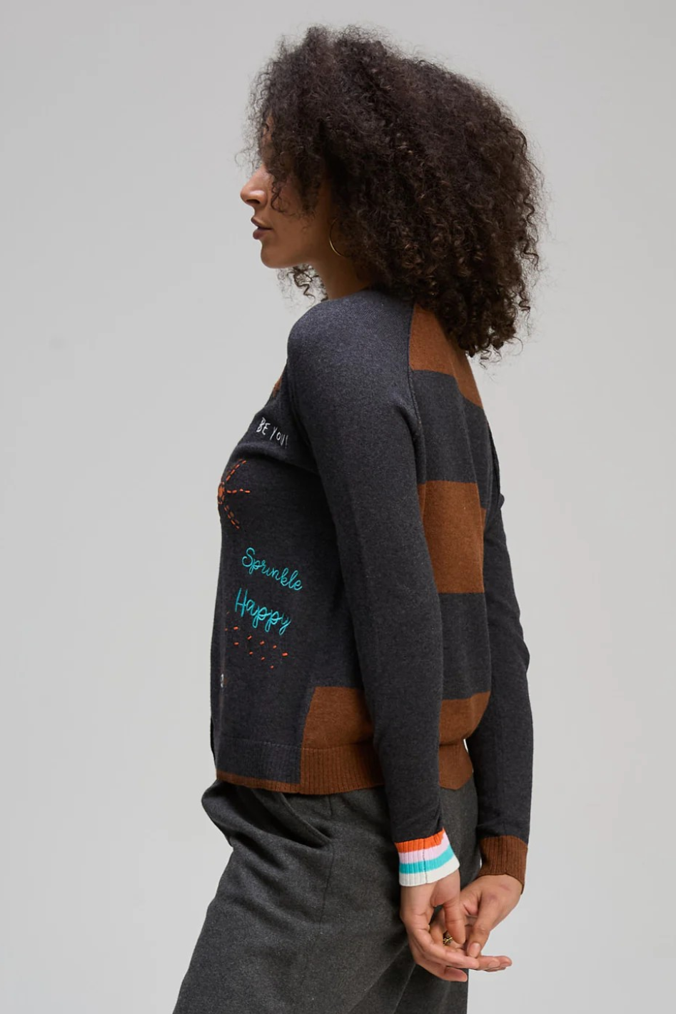 Zaket and Plover Good Energy Cardi in Charcoal