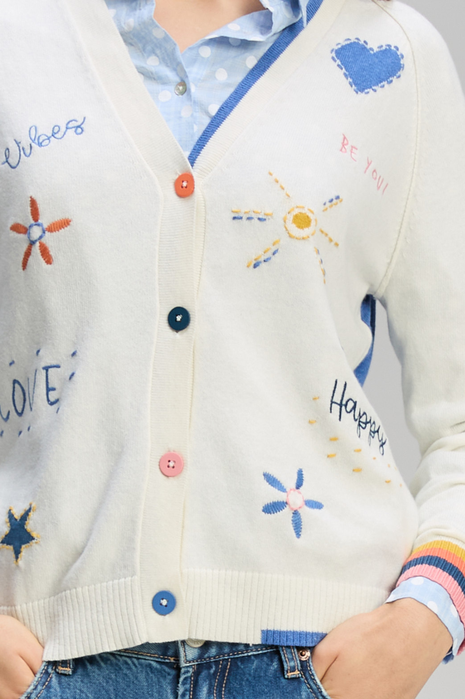 Zaket and Plover Good Energy Cardi | Winter White | ZP8130