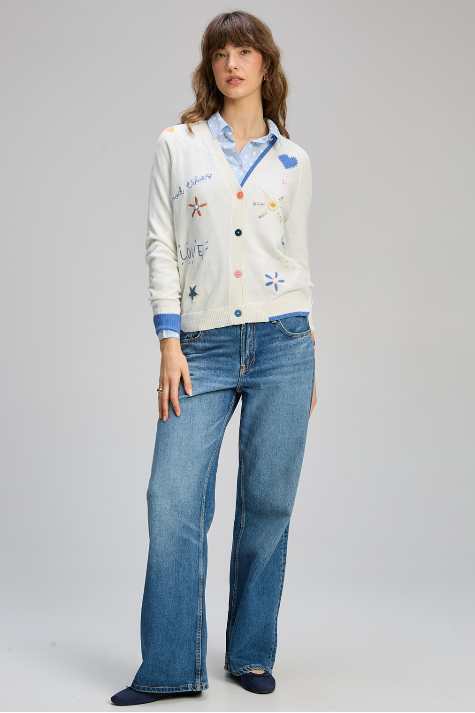 Zaket and Plover Good Energy Cardi | Winter White | ZP8130