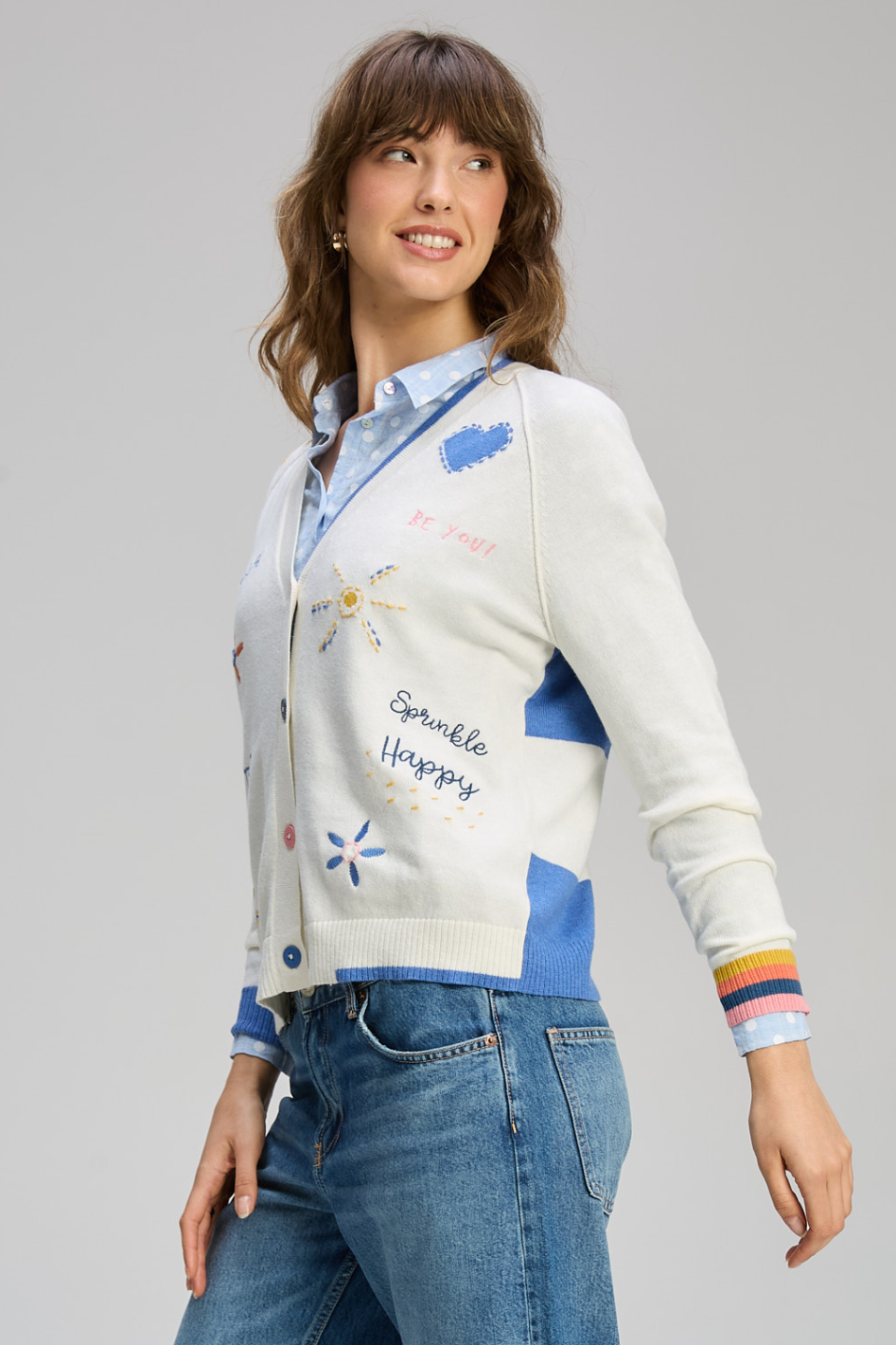 Zaket and Plover Good Energy Cardi | Winter White | ZP8130