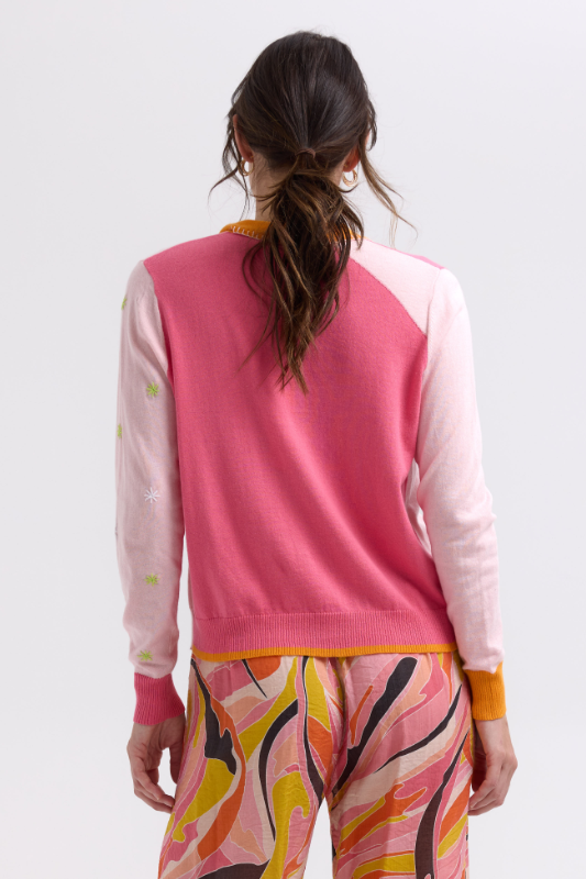 Zaket and Plover Hand-Work Cardi | Blush | ZP7708