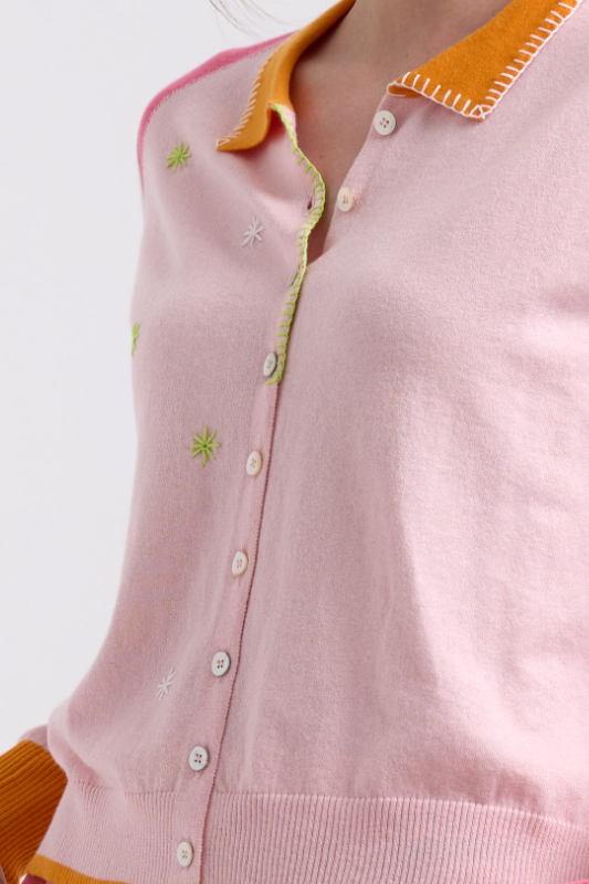 Zaket and Plover Hand-Work Cardi | Blush | ZP7708