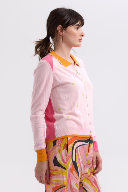 Zaket and Plover Hand-Work Cardi | Blush | ZP7708