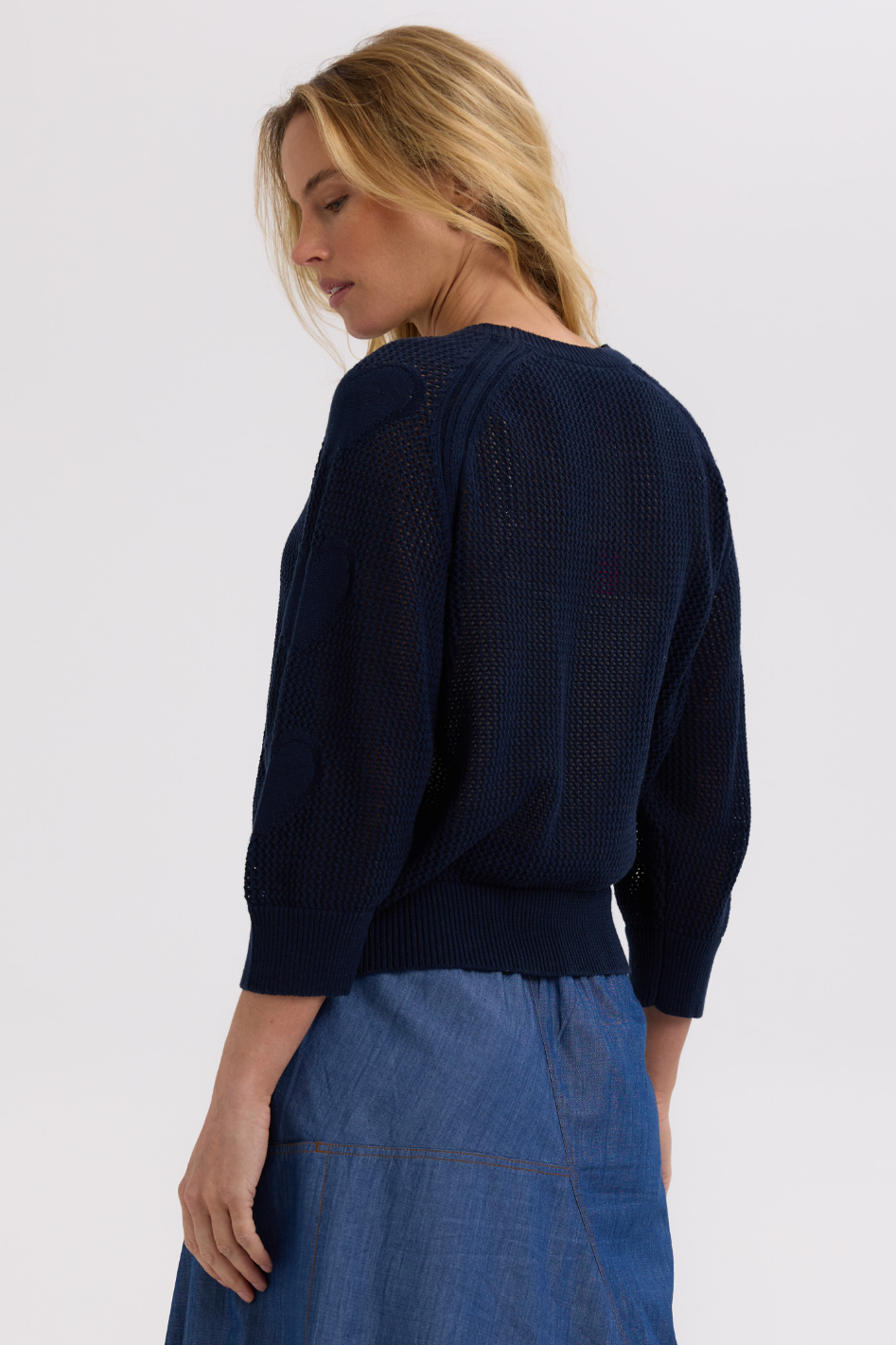 Zaket and Plover Hearts On My Sleeve Knit in Navy