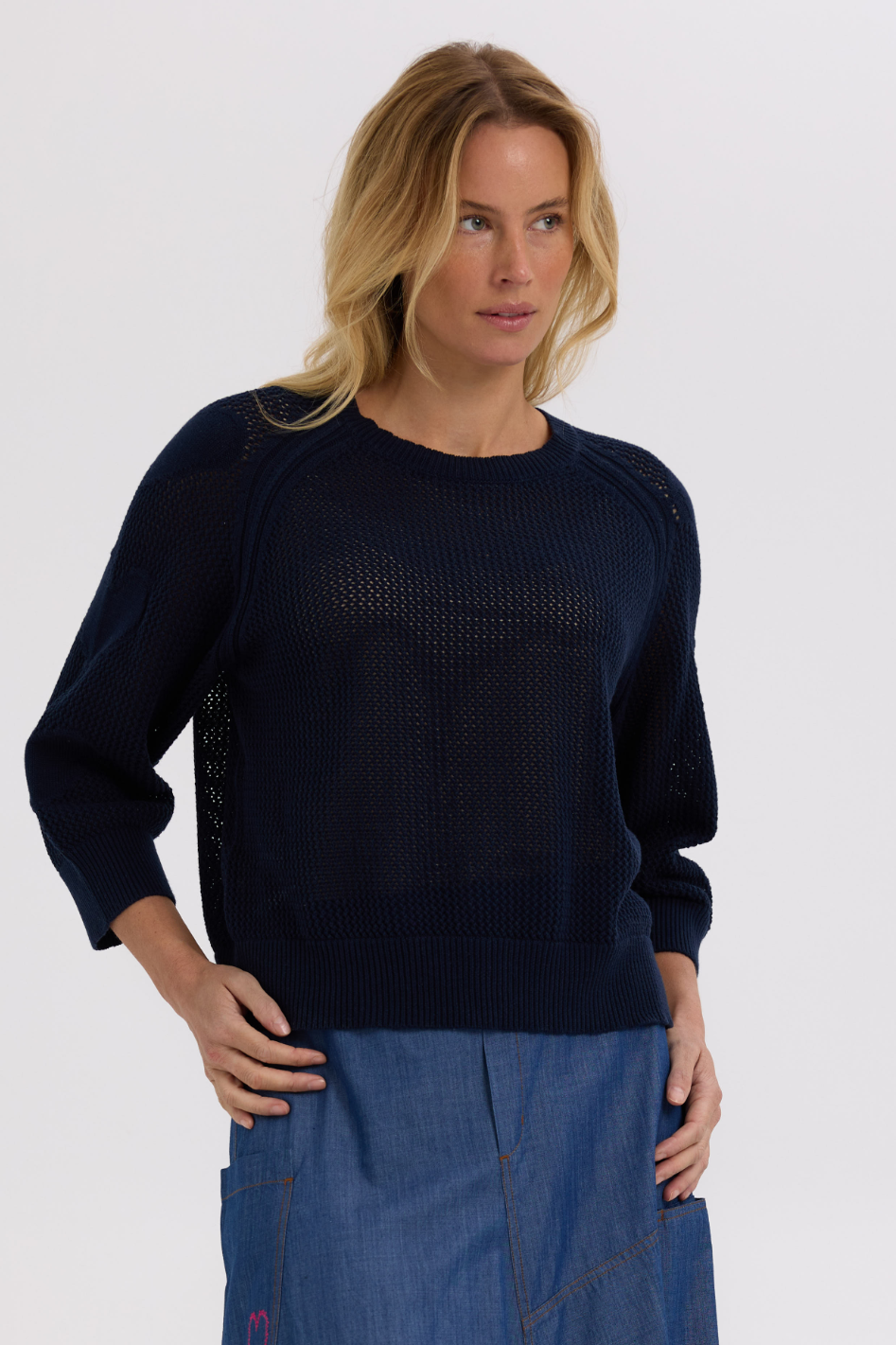 Zaket and Plover Hearts On My Sleeve Knit in Navy
