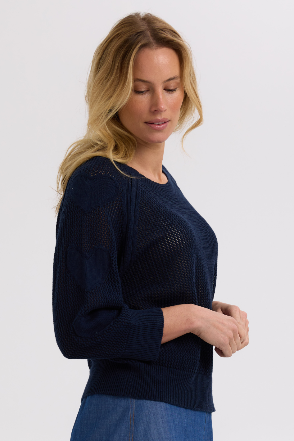Zaket and Plover Hearts On My Sleeve Knit in Navy